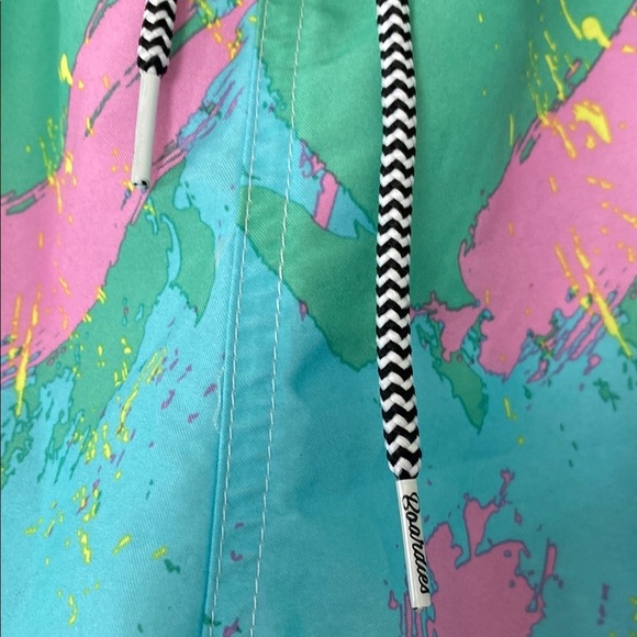 Boardies Apparel Color Splash Swim Shorts Lined Drawstring Waist Blue Pink Sz XL - Picture 3 of 15